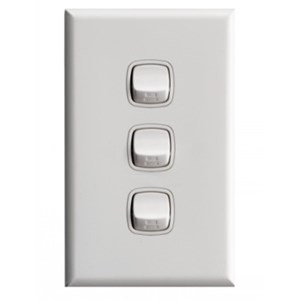 HPM Excel 3Gang Light Switch - White